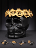 Midnight Rose Skull Candle - Skull Ring Collection