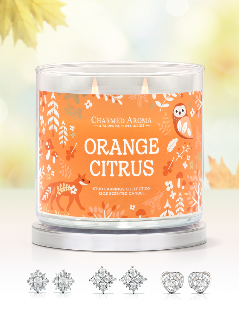 Orange Citrus Candle - Stud Earring Collection