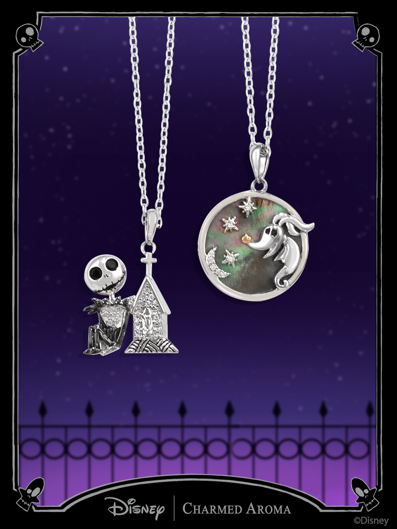 Disney® Nightmare Before Christmas Halloween Snow Globe Jewelry Candle - Jack Skellington and Zero Necklace Collection