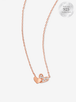 Folded Heart Duo Rose Gold Necklace