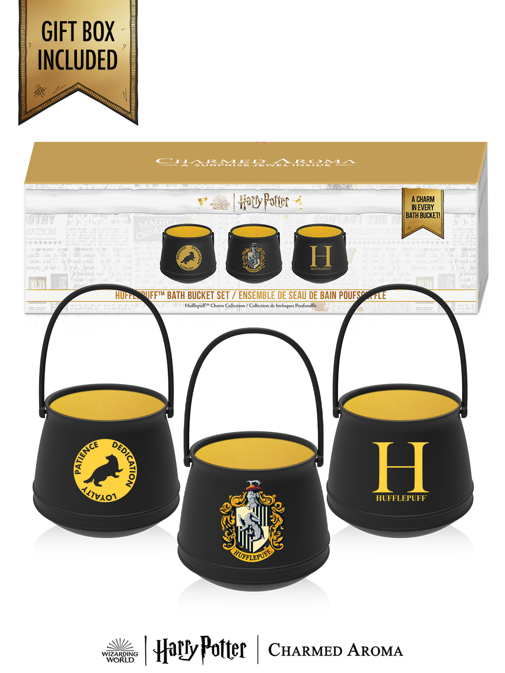 Harry Potter™ Hufflepuff Bath Bomb Bucket Set - Harry Potter™ Hufflepuff Charm Bracelet