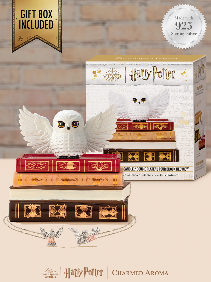 Harry Potter™ Hedwig Candle + Jewelry Tray - 925 Sterling Silver Hedwig Necklace