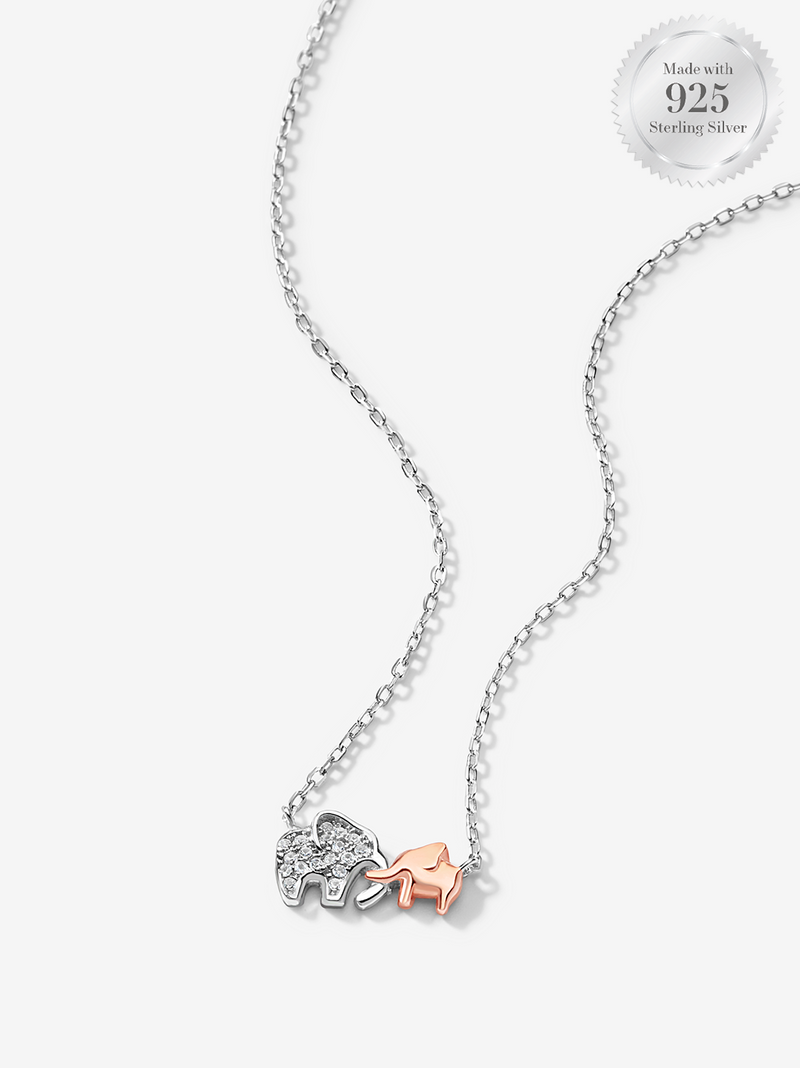 Mini Me Two Tone Elephant Necklace